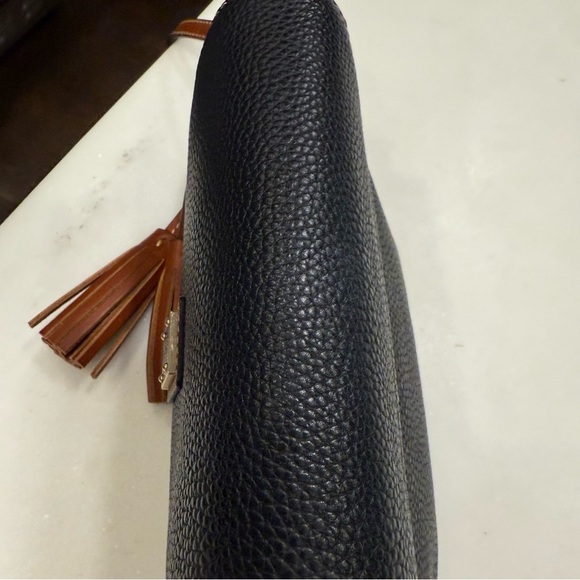 Dooney & Bourke Wexler Navy Pebbled Leather Crossbody Saddle Bag  PRISTINE! - Picture 7 of 16
